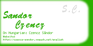 sandor czencz business card